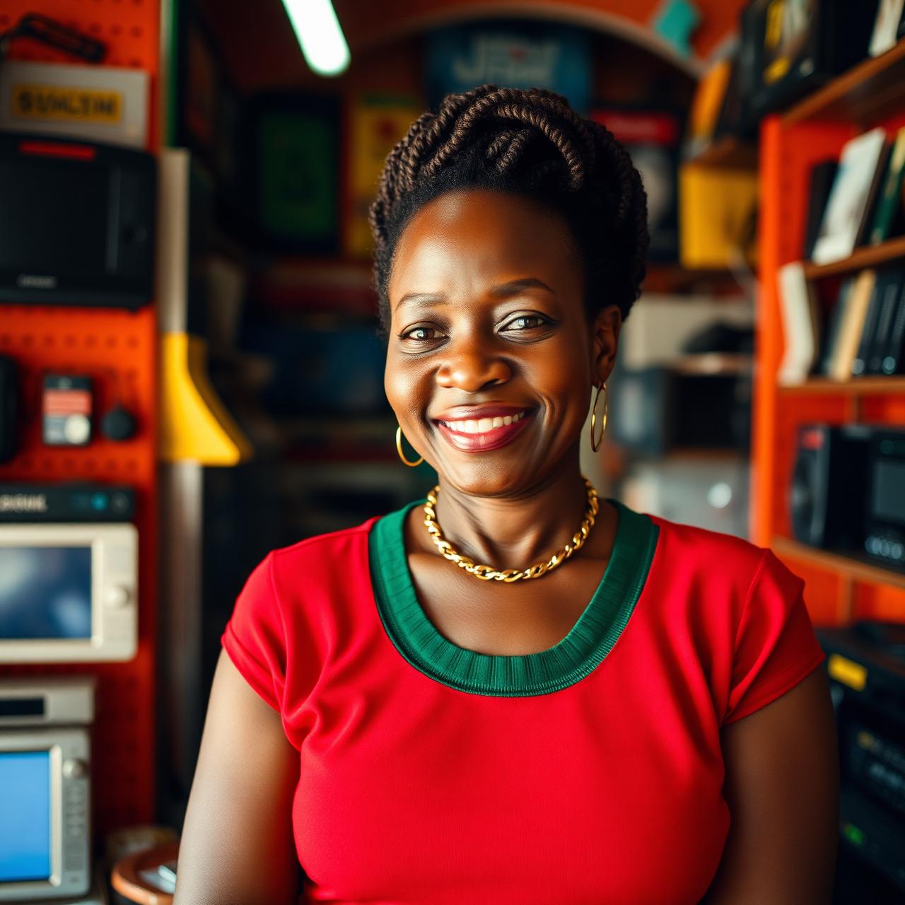 Nigerian buyer in her Lagos shop